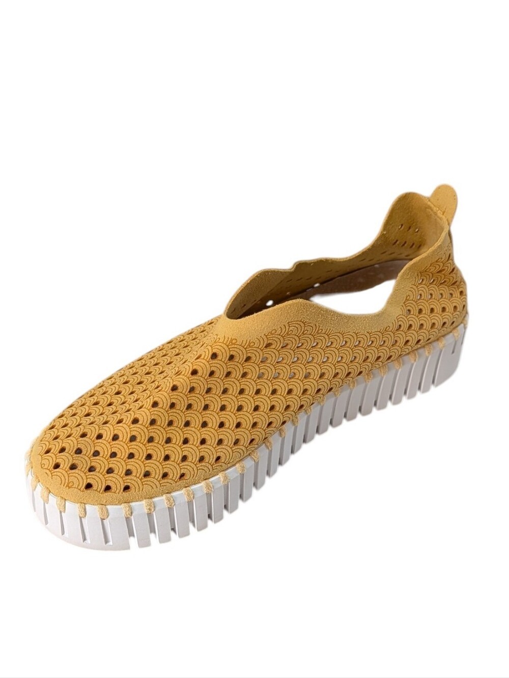Ilse Jacobsen, Mustard Yellow Cut Out Slip On Sneakers / Shoes. Size 37 (6.5-7)